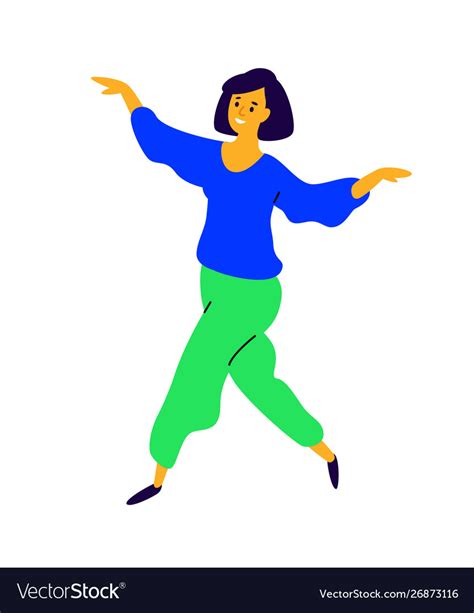 Cheerful Dancing Girl Rejoices Life A Royalty Free Vector