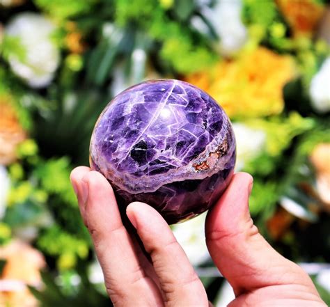 Blue Amethyst Healing Sphere Premium 60mm Natural Crystal Etsy