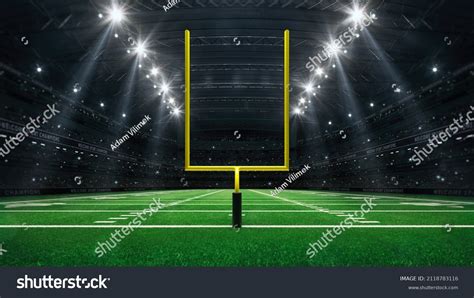 American Football Stadium Yellow Goal Posts Stock Illustration ...