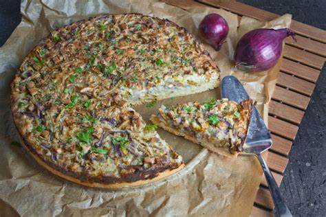 Zwiebel Lauch Kuchen Mit Cashew Creme Toastenstein