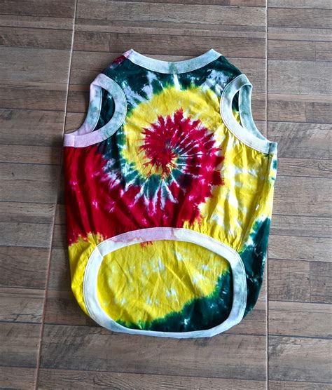 Colorful Spiral Reggae Tie Dye Doggy Tank Top T Shirt Size 14 Etsy