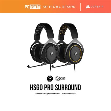 Corsair Hs Pro Surround Gaming Headset Carbon Yellow Shopee Malaysia