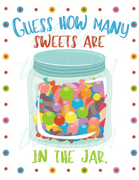 Guess How Many Candies Are In The Jar How Many Sweets Are In Etsy