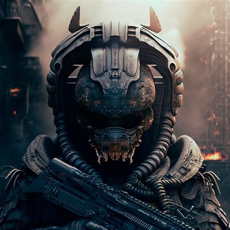 Premium Ai Image Cyborg In Space Military Suit Generative Ai