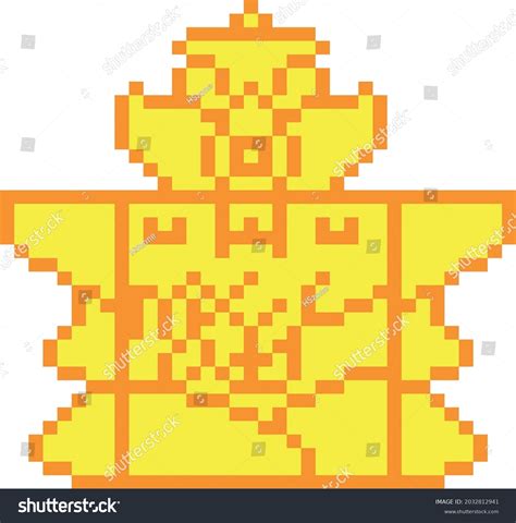 Pixel Art Ganesha Isolated On White Stock Vector Royalty Free