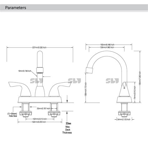 SLY Two Handle Brushed Nickel Hot And Cold Water Wash Basin Mixer Bathroom Lavatory Faucets