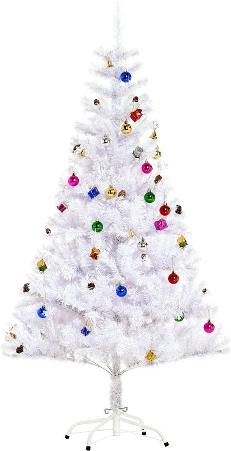 HOMCOM Sapin de Noël Artificiel Lumineux Blanc 180 cm 650 Branches 150