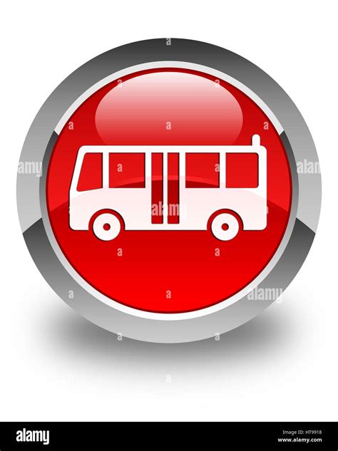 Bus Icon Isolated On Glossy Red Round Button Abstract Illustration