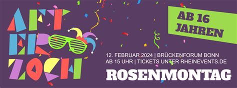 Tickets F R Rosenmontag After Zoch Party Im Br Ckenforum Bonn Vivenu