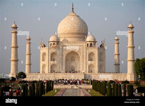 View Of Taj Mahal Famous Monument And Mausoleum Unesco World Heritage