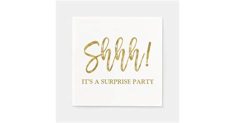 Shhh Surprise Birthday Party Birthday Napkins Zazzle