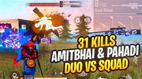 Kills Amitbhai Pahadi Overpower Gameplay Garena Free Fire Youtube