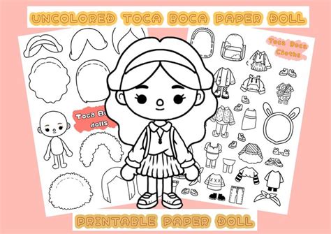 Color Toca Boca Paper Doll /toca Boca Paper Doll and Clothes / Toca ...