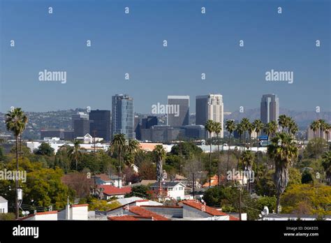 Century City Skyline from Distance, Los Angeles, California Stock Photo ...