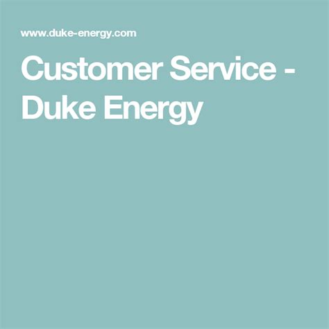 Customer Service - Duke Energy