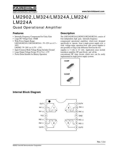 LM324N Datasheet | Operational Amplifier | Amplifier