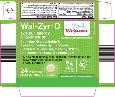 Wal Zyr D Walgreen Company Cetirizine Hydrochloride 5mg