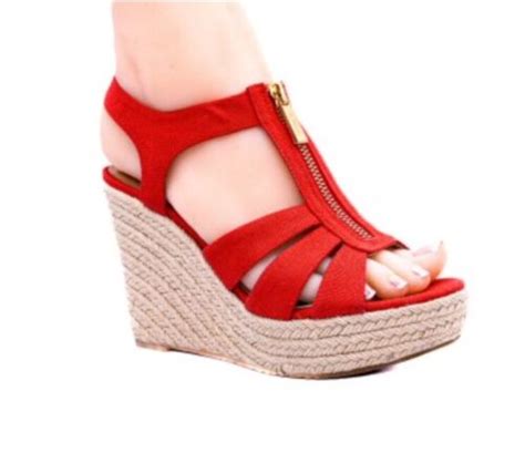 NEW Michael Kors Damita Espadrille Wedge Sandal Platform Zip Orange