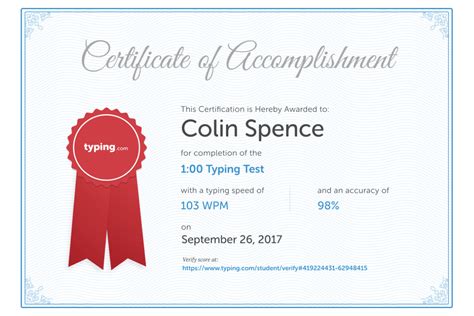 Typing Test Typing Lessons Certificate Templates Typing 52 Off