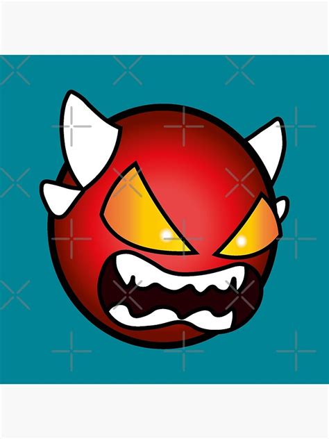 Geometry Dash Difficulty Demon Faces Levels Poster By Lukyme Redbubble