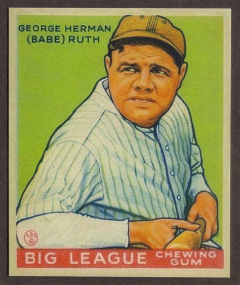 BABE RUTH Novelty RP Card 181 Yankees 1933 G Free Shipping Etsy