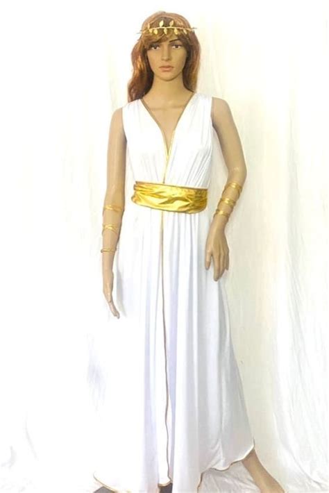 Greek Goddess Aphrodite Athena Gold Halloween Costume Toga Etsy