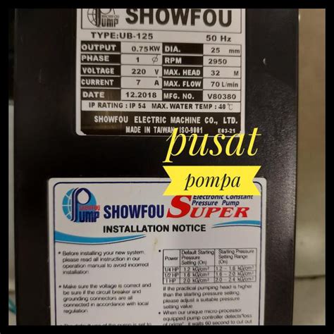 Jual JUAL Showfou Pompa Booster Showfou UB 125 1 HP Shopee Indonesia