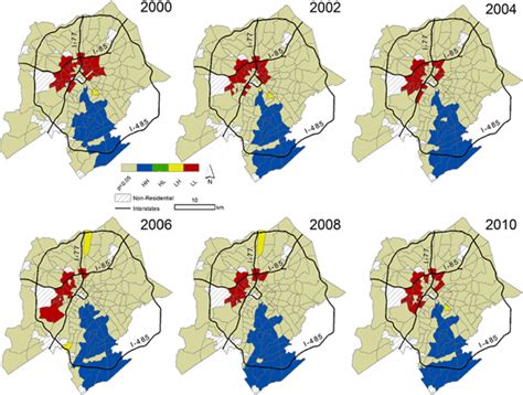 Local Morans I Clusters 20002010 Download Scientific Diagram