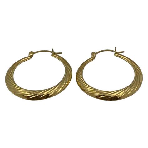 14 Karat Gold Hoop Earring 40 Grams For Sale At 1stdibs Womens Gold Hoop Earrings Solid