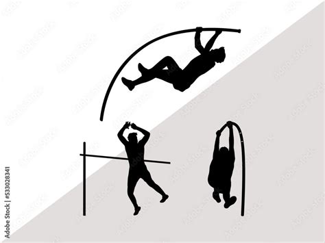 Pole vault Silhouette, Pole vault SVG Bundle, Pole vault Vector, Women Pole Vault Vector, Women ...