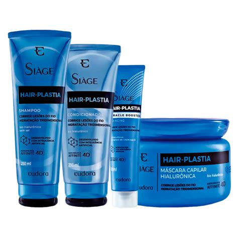 KIT EUD SIÁGE HAIR PLASTIA SH 250ML COND 200ML MÁSC 250G LEAVE IN PRO