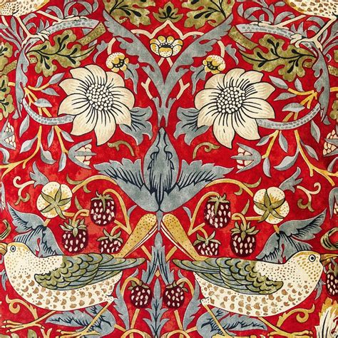 William Morris Strawberry Thief Crimson Lined Curtains Various Sizes