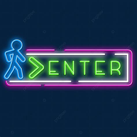 Neon Sign Effect Vector Art PNG Vector Enter Neon Sign Effect With