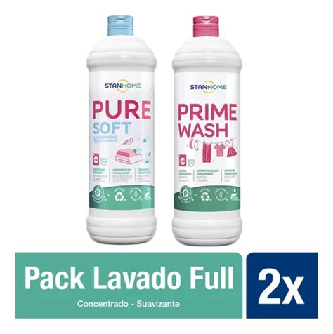 Pack Stanhome Detergente Prime 1000ml Pure Soft Suavizante Cuotas Sin Interés