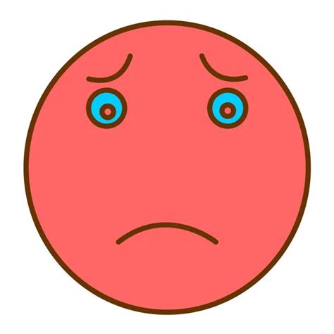 Sad Face Emoticon Icon Vector Illustration Stock Vector By