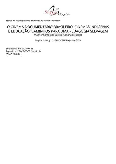 Pdf O Cinema Document Rio Brasileiro Cinemas Ind Genas E Educa O