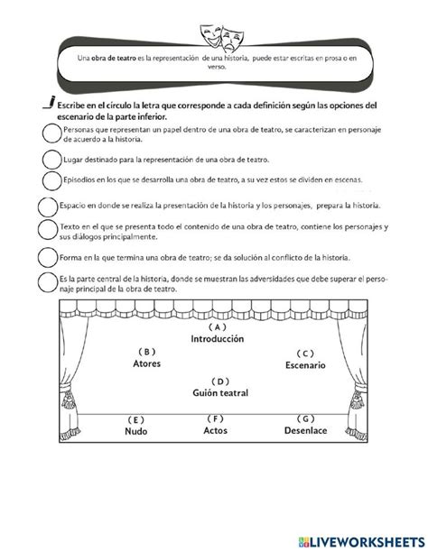 Obra De Teatro Online Worksheet Asignaturas Ejercicios Interactivos Cuadernos Interactivos