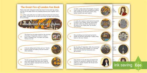 The Great Fire of London Facts Fan Book (teacher made)