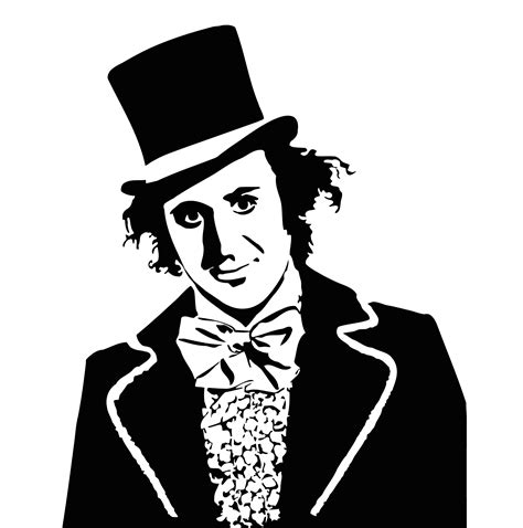 Willy Wonka Stencil Template Willy Wonka Black And White Art Drawing