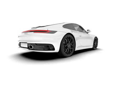 White sport car on transparent background. 3d rendering - illustration ...