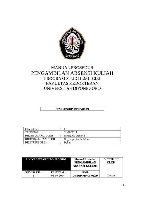 Pdf Manual Prosedur Pengambilan Absensi Kuliah Filepengambilan