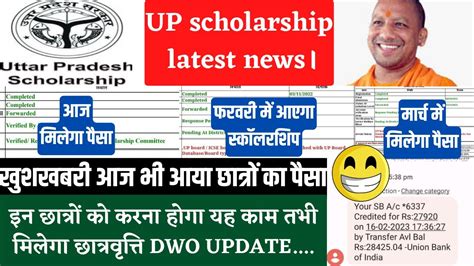 Up Scholarship Latest News Today Up Scholarship Status 2022 23