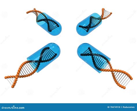 For Different Views Dna Opened Capsules Stock Illustration