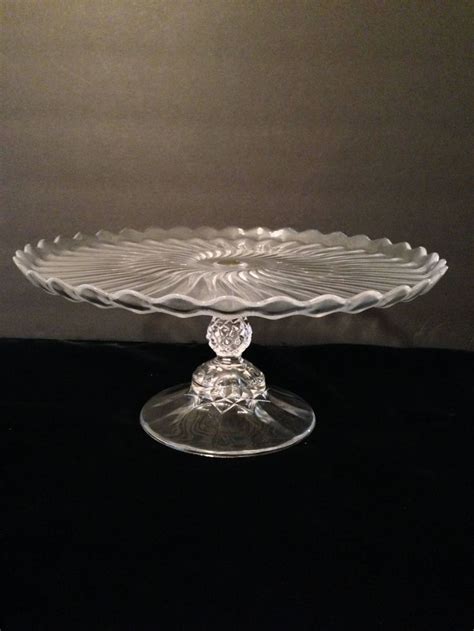 Cristal D Arques Durand Cake Stand Soleil Garanti Lead Etsy Cake