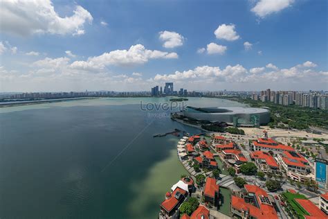 Aerial Shoot Suzhou A Scenic Area Jinji Lake Larawan Numero Ng