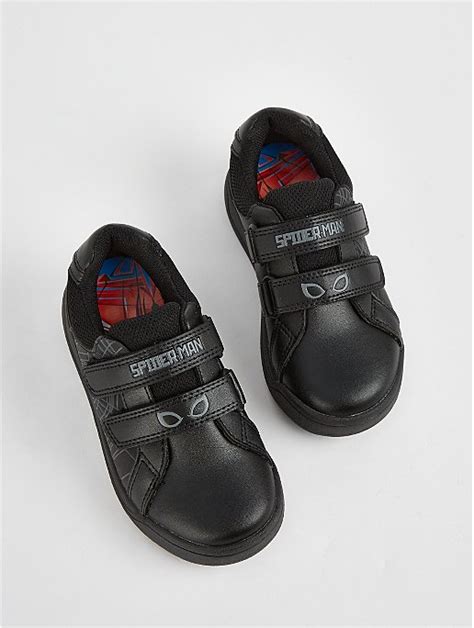Marvel Spider Man Boys Black 2 Strap School Shoes School George At Asda
