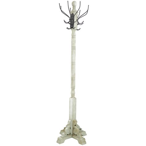 Decmode 19 X 74 Gray Wood Scroll Vintage Style 12 Hook Coat Rack With