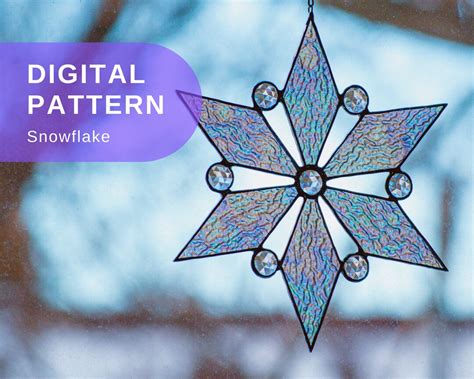 Stained Glass Pattern Winter Snowflake Stained Glass Pattern Christmas