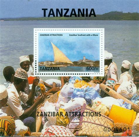 Zanzibar Attractions - Zanzibar Seafront with a Dhow - Souvenir ...