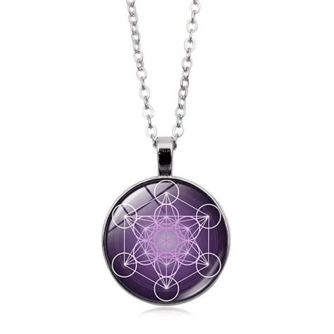 Metatron collier Cube à géométrie sacrée pendentif spirituel Chakra